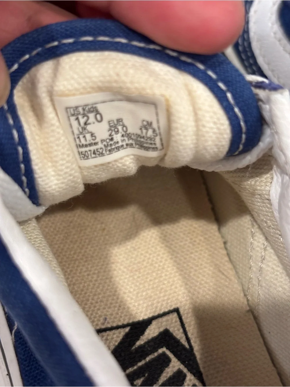 Vans Kids Old Skool Sneakers in Blue and White